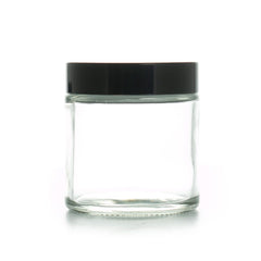 4Oz 120Ml Clear Glass Container Jar With Black Lid 140 Pcs