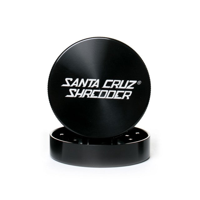 Large 2 Piece Gloss Herb Grinders By Santa Cruz Shredder Black