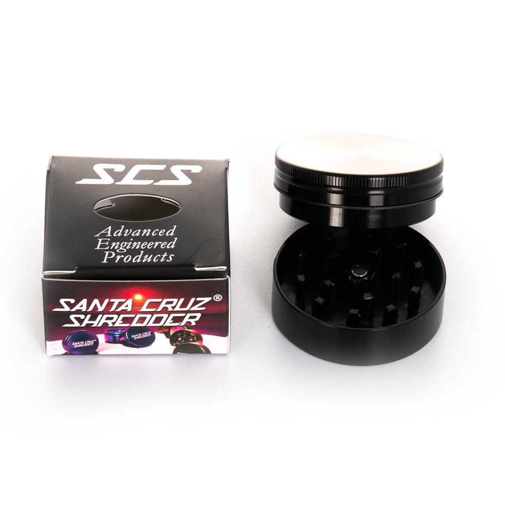 Medium 2 Piece Gloss Herb Grinders By Santa Cruz Shredder Black