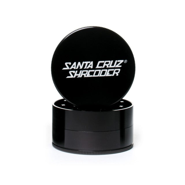 Large 3 Piece Gloss Herb Grinders By Santa Cruz Shredder Black