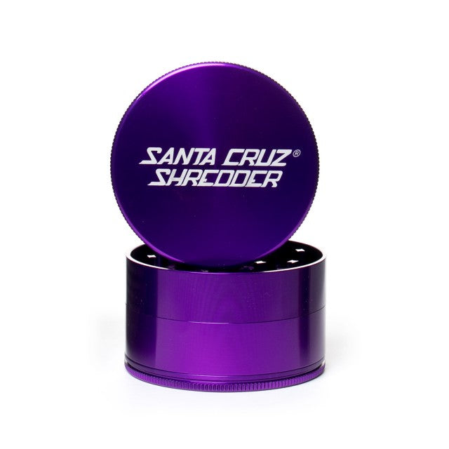 Large 4 Piece Gloss Herb Grinders By Santa Cruz Shredder Purple