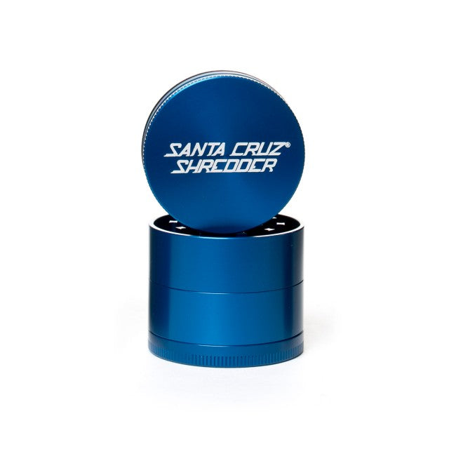 Medium 4 Piece Gloss Herb Grinders By Santa Cruz Shredder Blue