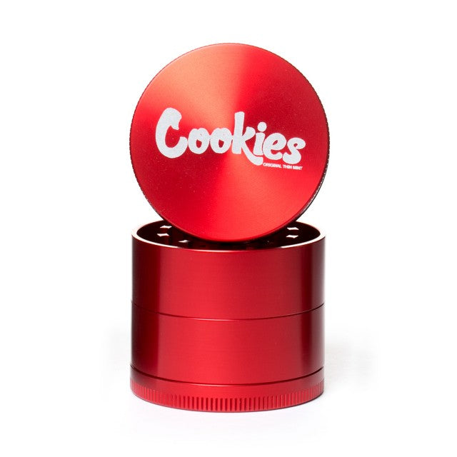 Medium 4 Piece Cookies Gloss Herb Grinders By Santa Cruz Shredder Red