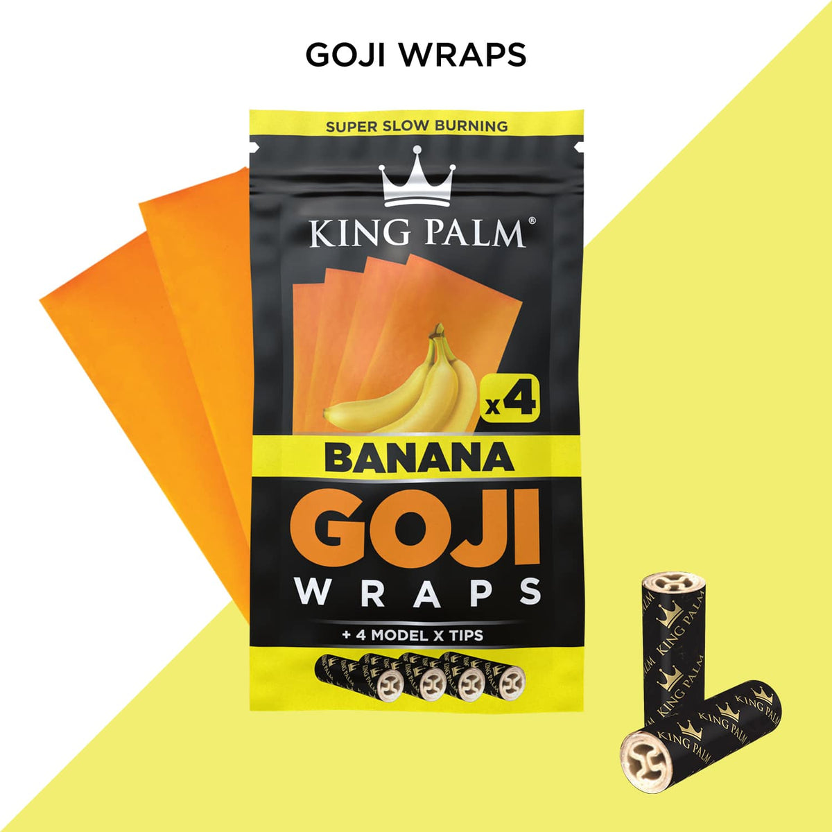 King Palm 4 Goji Wraps w/ Model X Tips – Banana