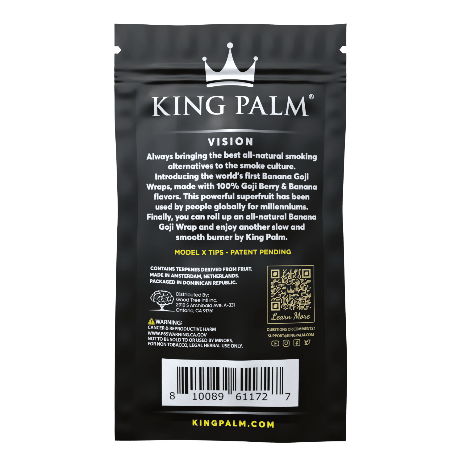 King Palm 4 Goji Wraps w/ Model X Tips – Banana