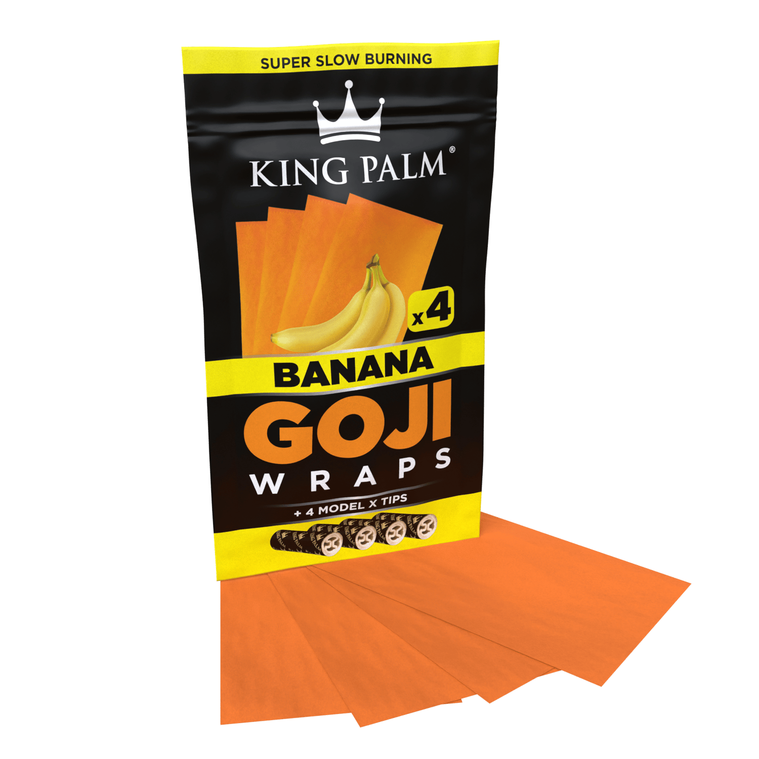 King Palm 4 Goji Wraps w/ Model X Tips – Banana