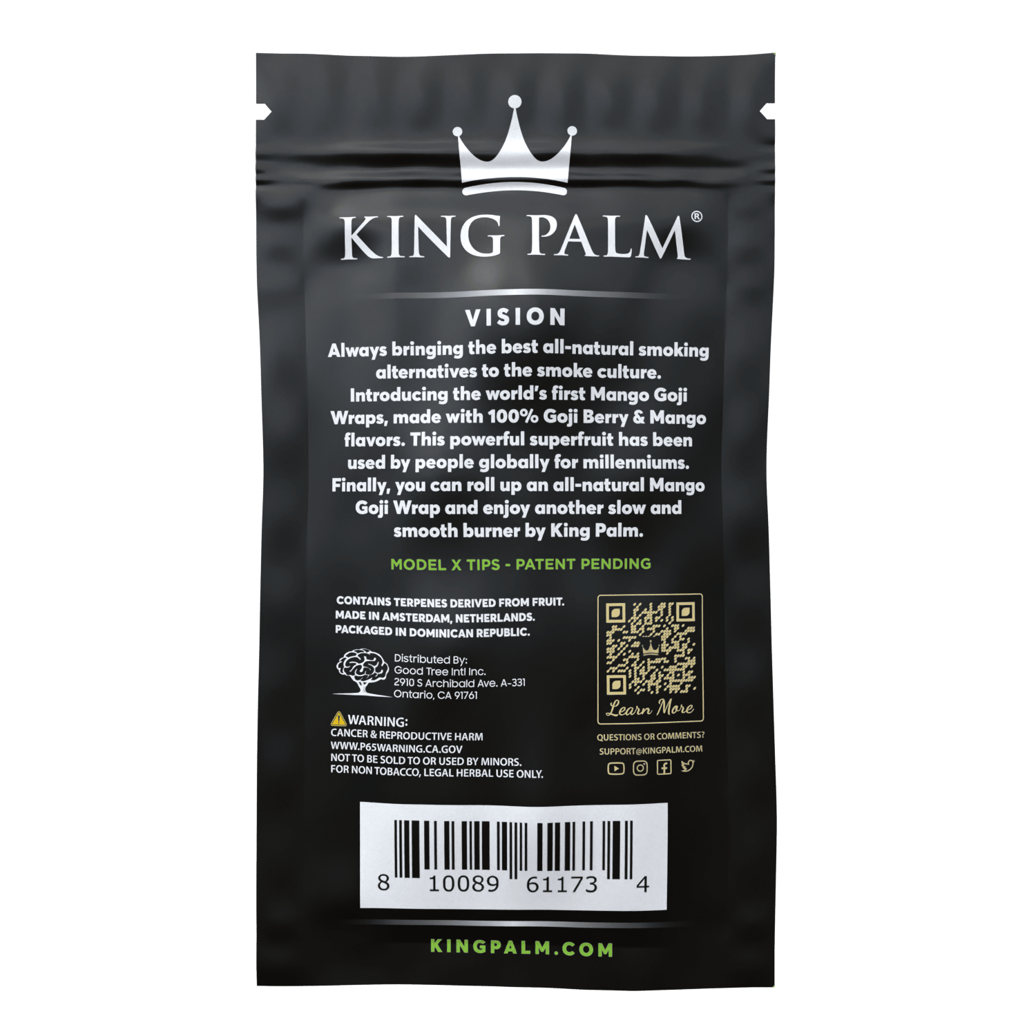 King Palm 4 Goji Wraps w/ Model X Tips – Mango