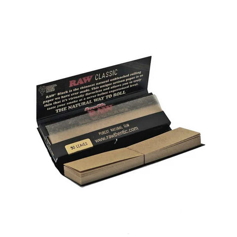 RAW Black 1-1/4 Connoisseur - Ultra Thin Rolling Papers