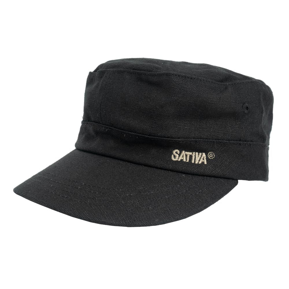 Military Hat With Strapback By Sativa Hemp Bags Black