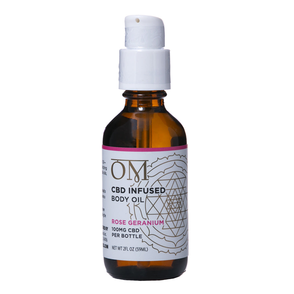 Rose Geranium 100Mg Cbd Body Oil By Om Wellness