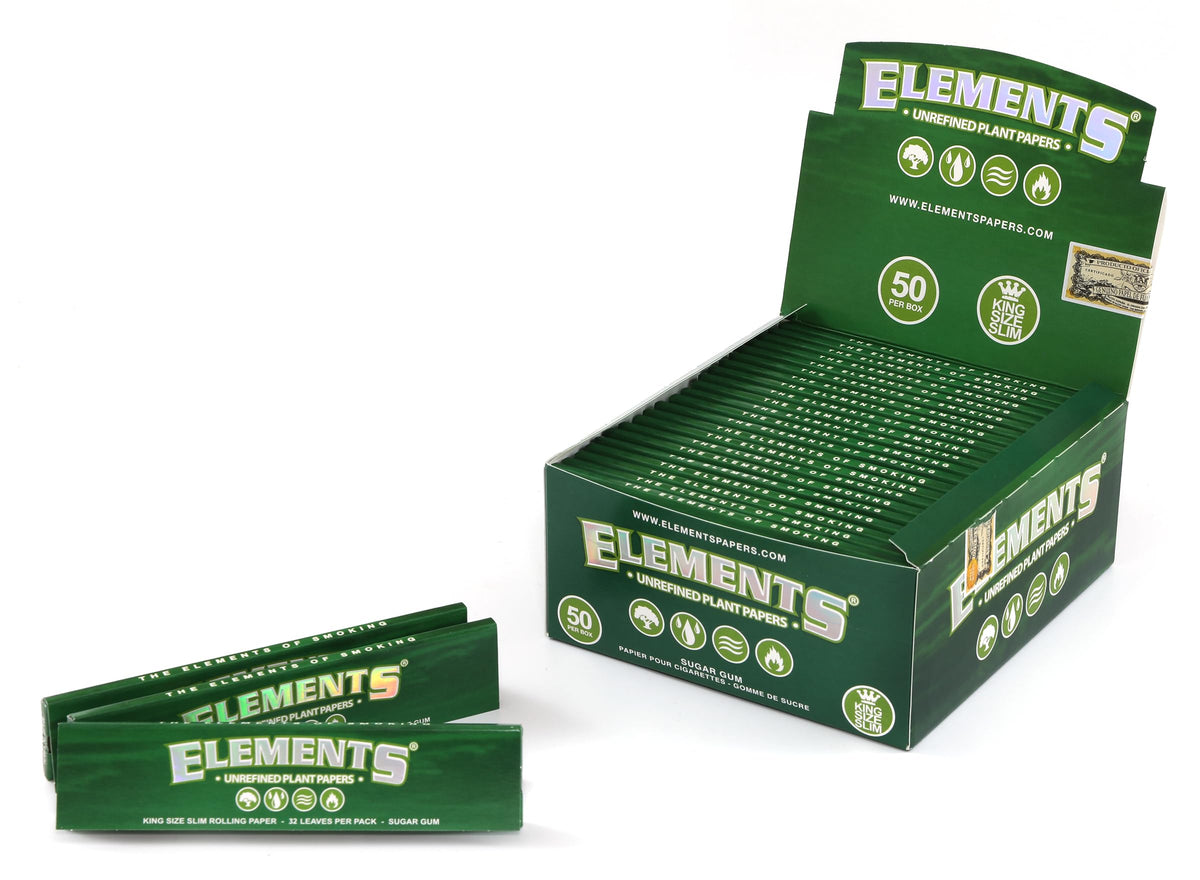 ELEMENTS KINGSIZE SLIM - GREEN (PLANT BASED)