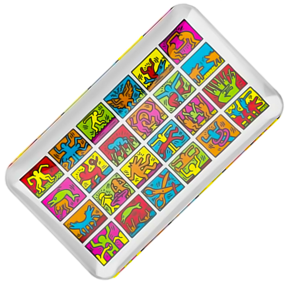 Multi Colour Glass Rolling Tray By Keith Haring