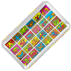 Multi Colour Glass Rolling Tray By Keith Haring