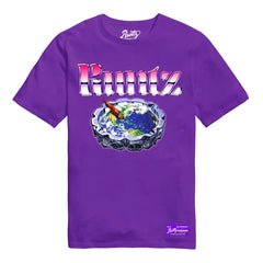 Globe Tray T Shirt By Runtz Purple Medium