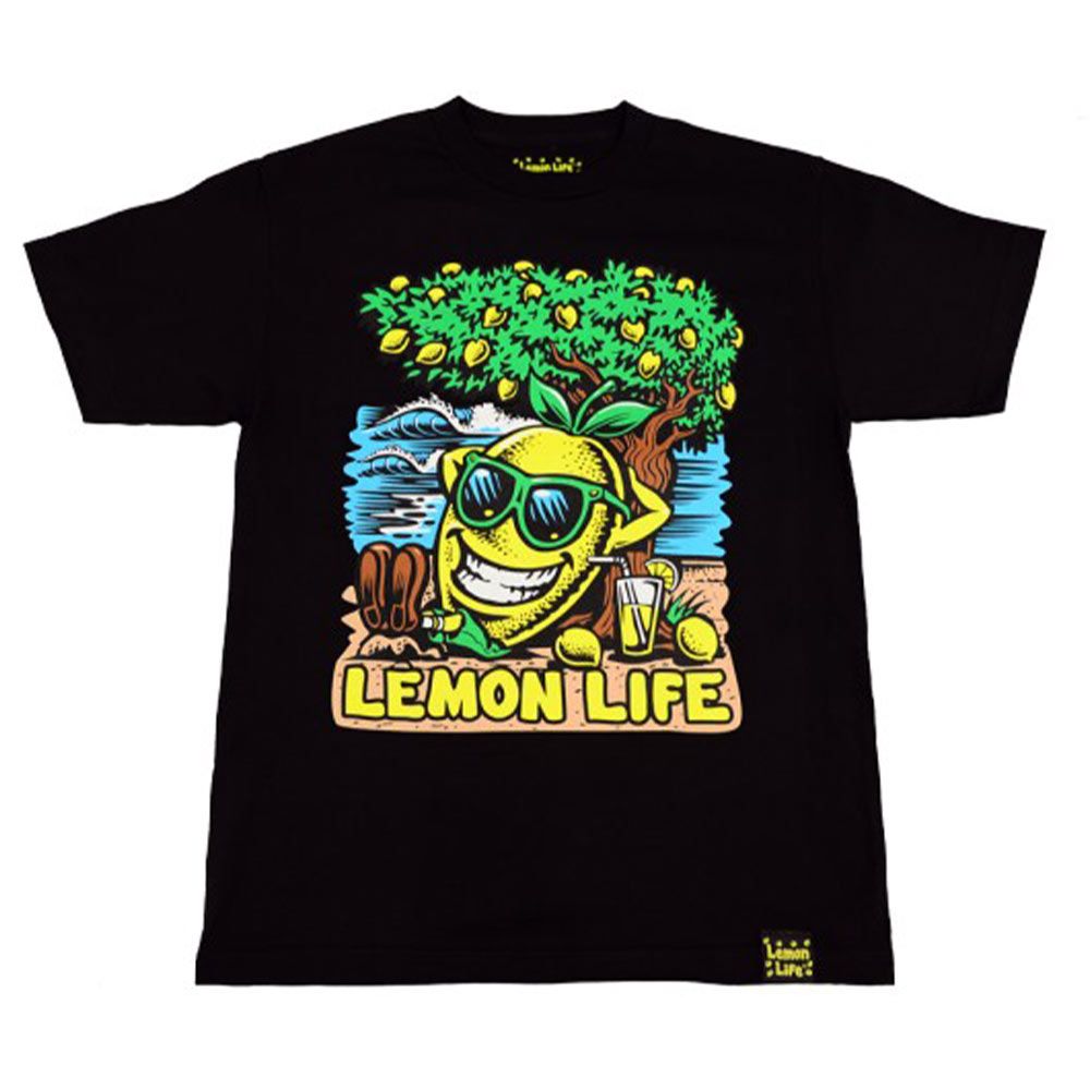 The Lemon Life Beach T Shirt Black By Lemon Life Sc Large