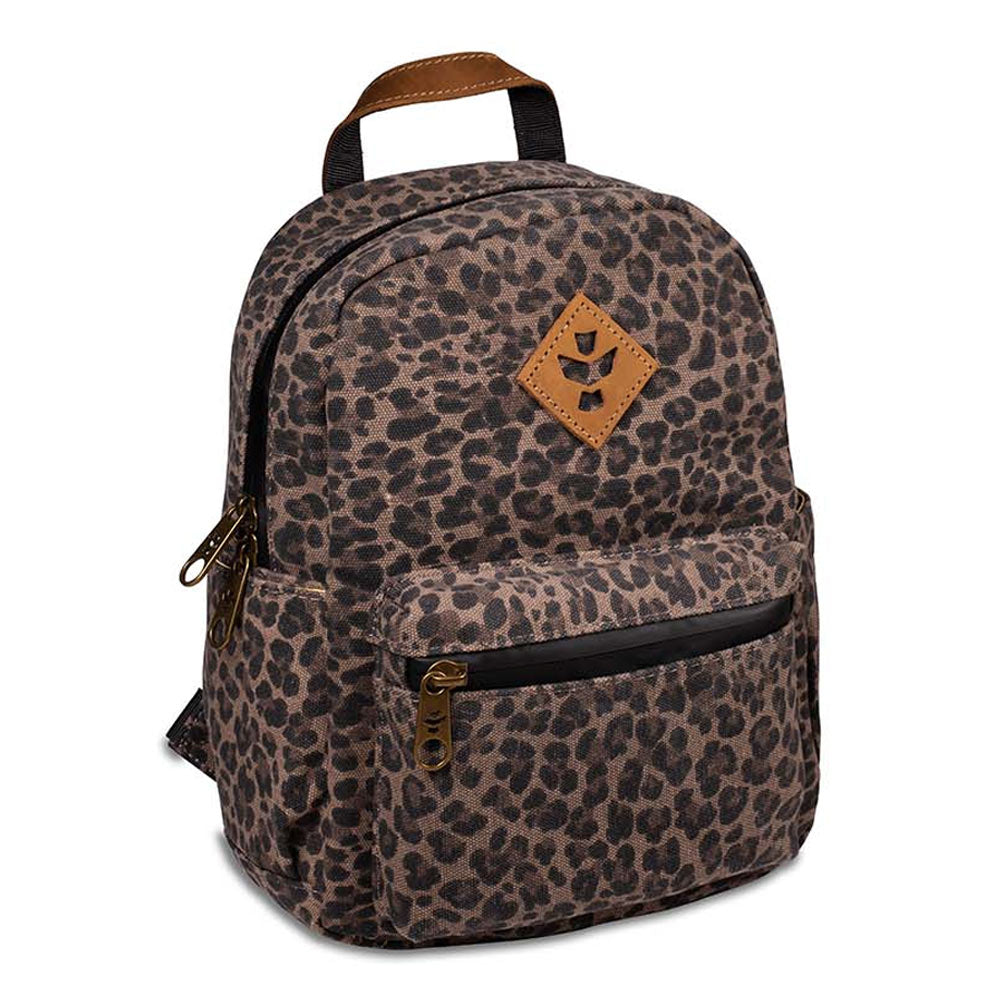 The Shorty Odour Proof Backpack Bag By Revelry Leopard