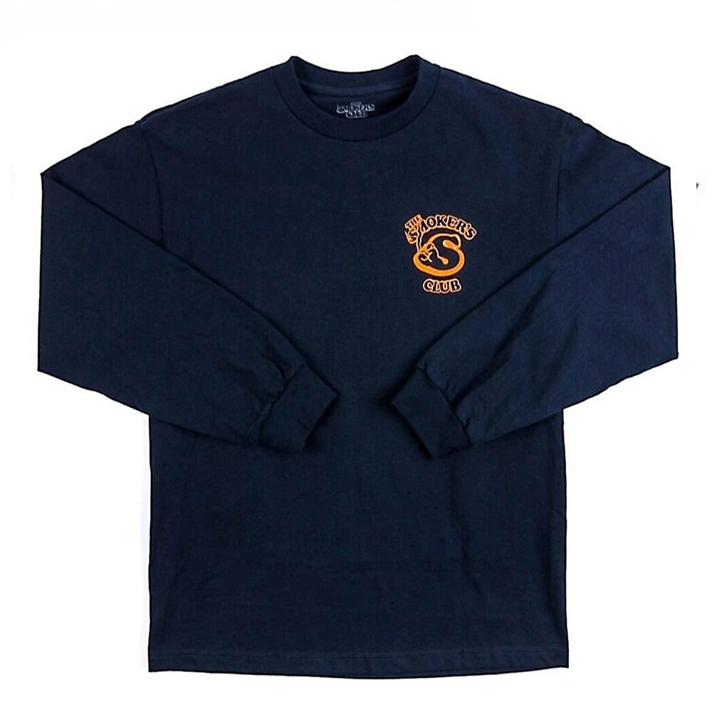 Member Long Sleeve T Shirt By The Smokers Club Navy Small