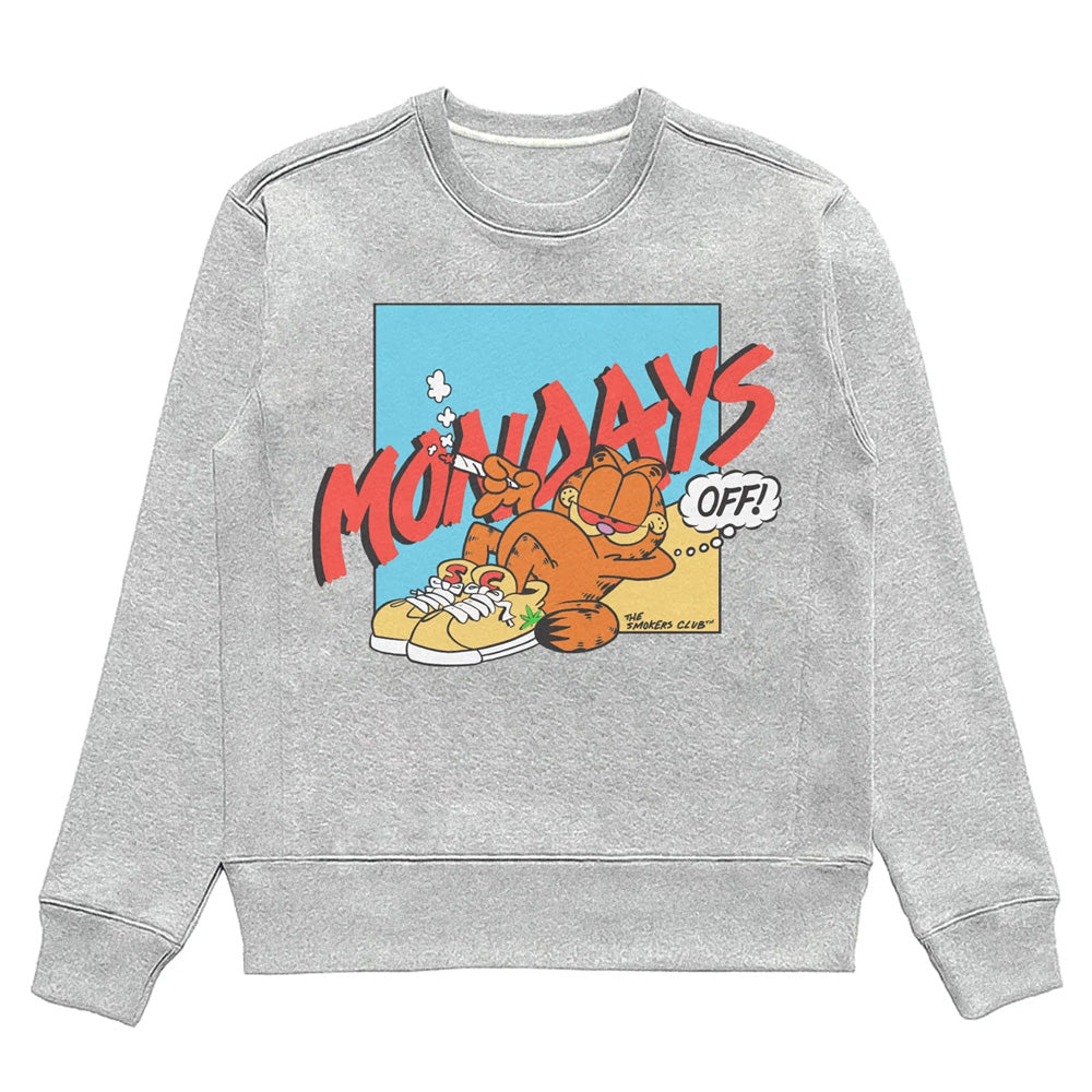 Mondays Off Crewneck Jumper By Smokers Club Heather Grey Large