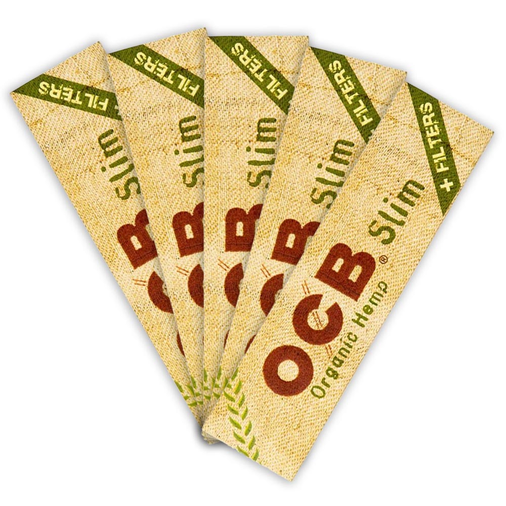 Ocb Organic Hemp King Size Slim Rolling Papers Tips 5Pcs