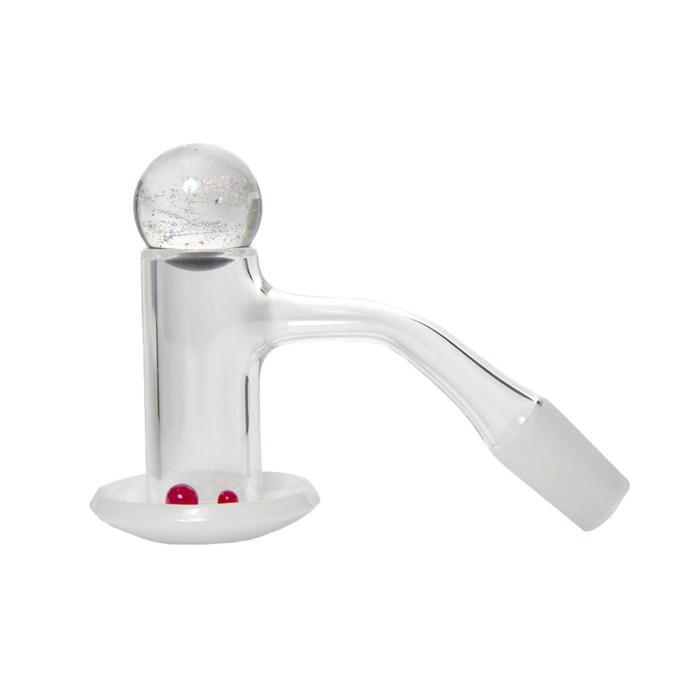Opaque Blender Quartz Banger With Slurper Set By Privileged Lungs 45 Degree Angle 14Mm