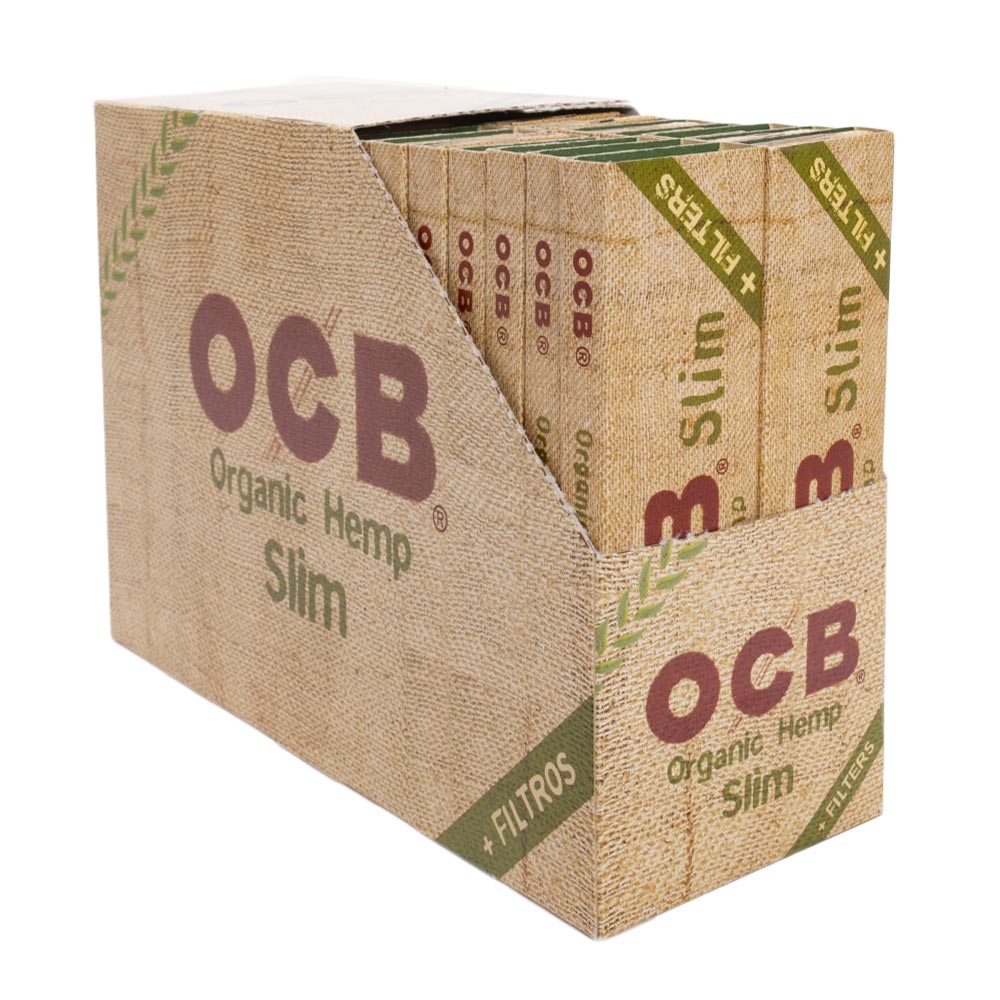 Ocb Organic Hemp King Size Slim Rolling Papers Tips Box 32Pcs