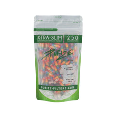 Xtra Slim Filter Tips Bags With Activated Charcoal By Purize X250 250Pcs Rainbow