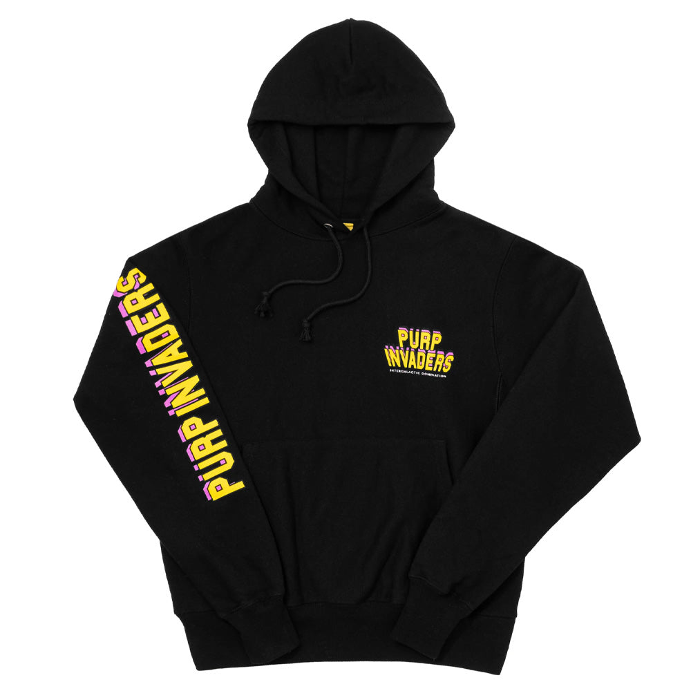 Purple Invaders Core Hoodie By The Smokers Club Black Small