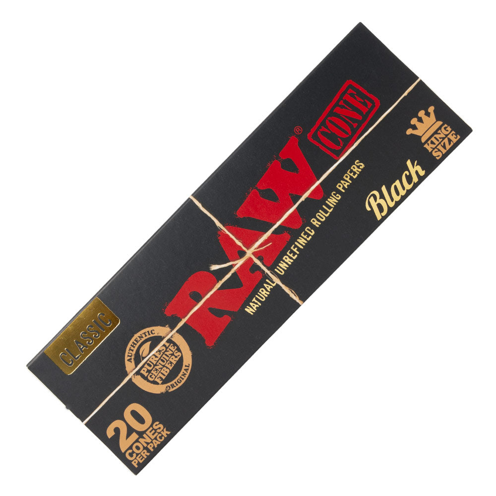 Raw Black Kingsize Pre Rolled Cones Box