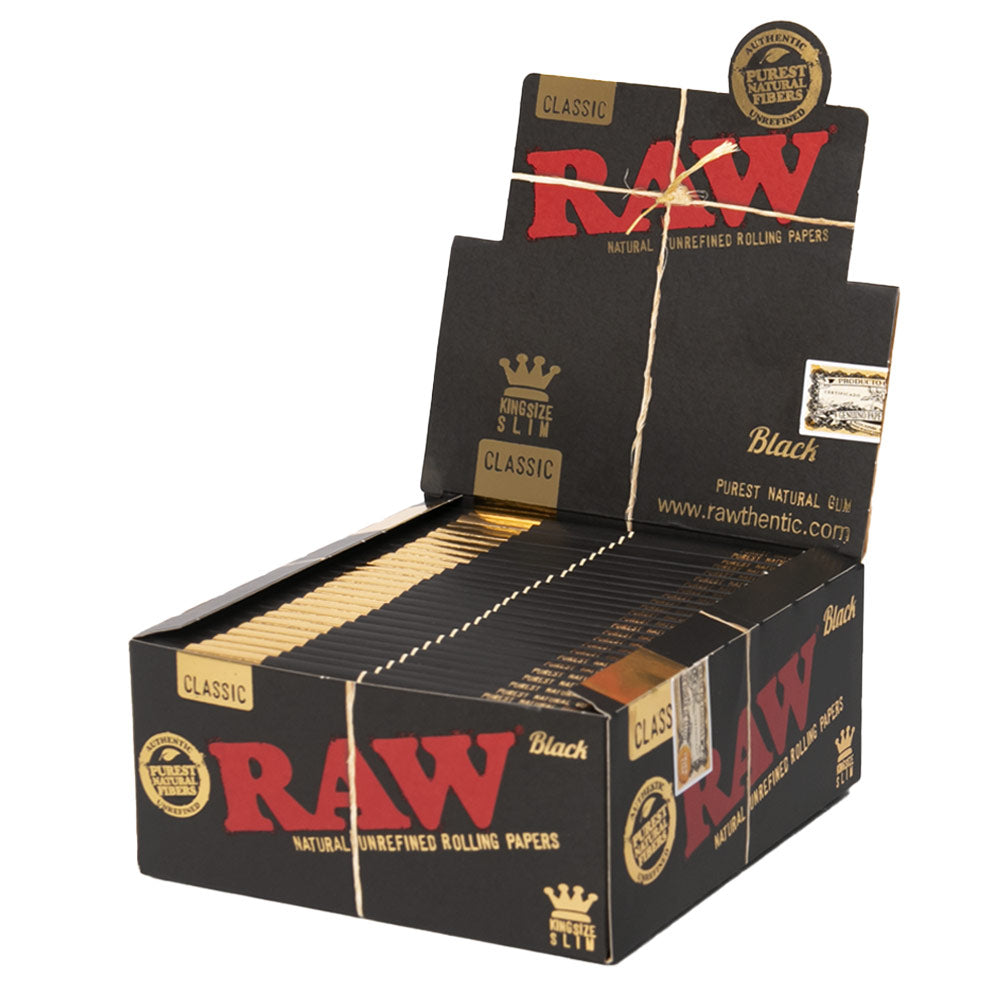 Raw Black Classic King Size Slims Rolling Papers 50Pcs