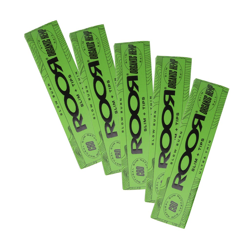 Roor Cbd Gum Organic Hemp King Size Rolling Papers Tips 4Pcs