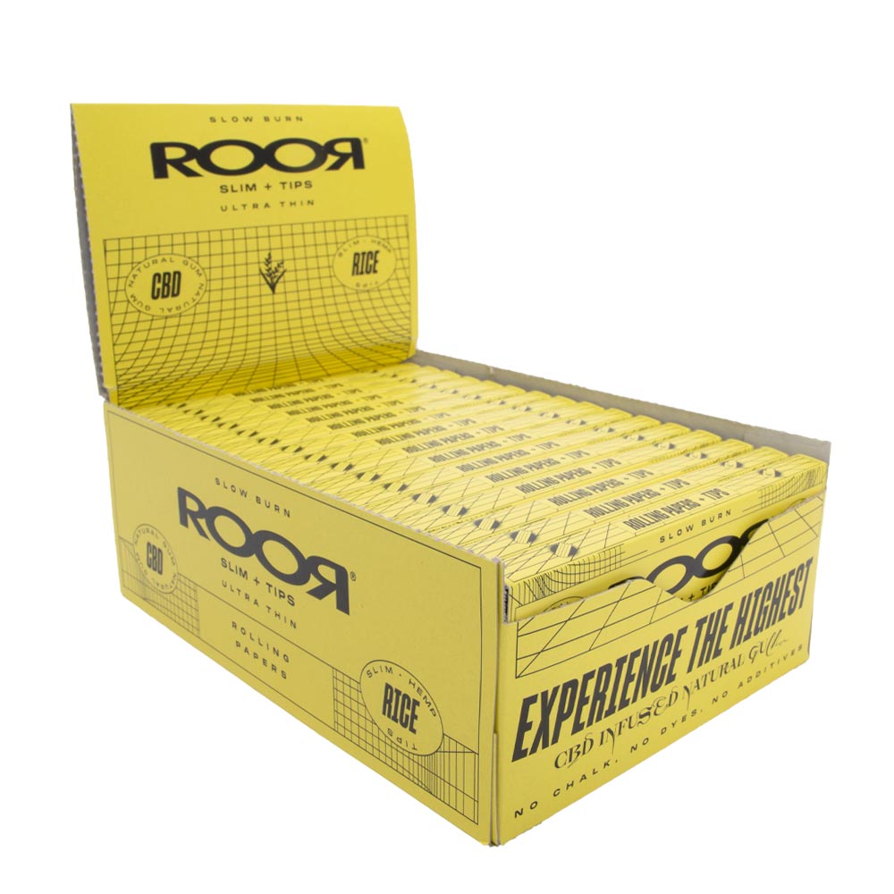 Roor Cbd Rice Hemp Rolling Papers Tips 32Pcs