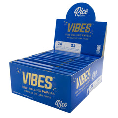 Vibes King Size Slim Rolling Papers With Tips Rice 24Pcs