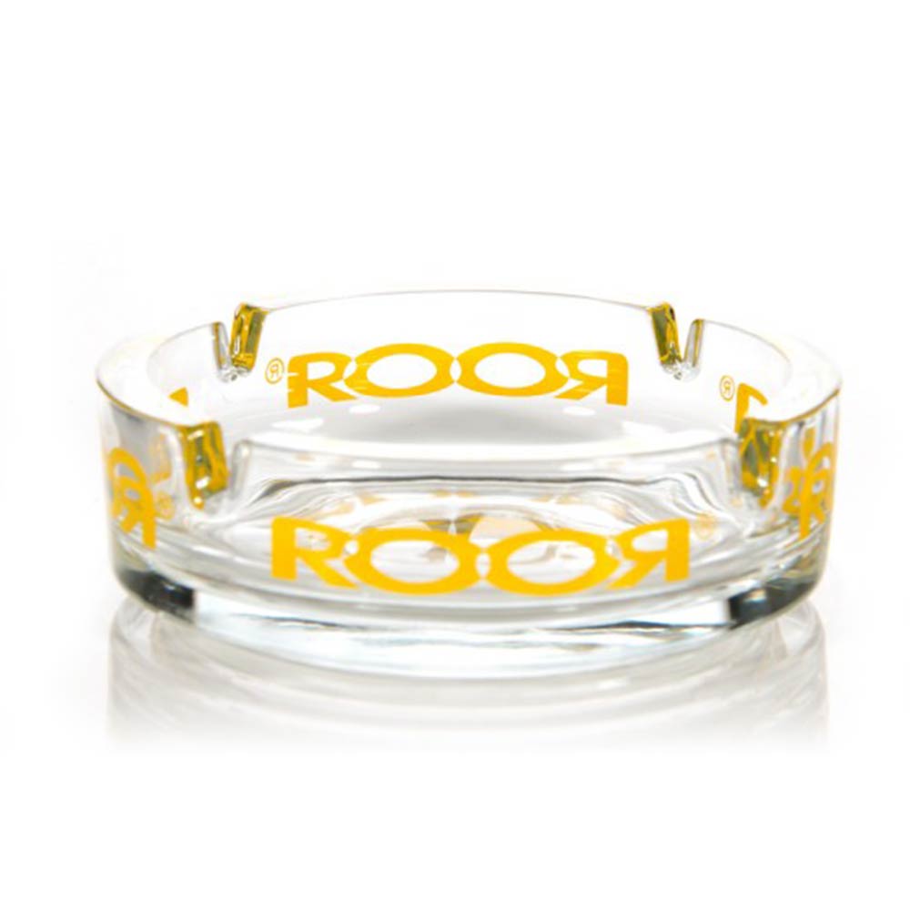 Roor Glass Ash Tray Yellow