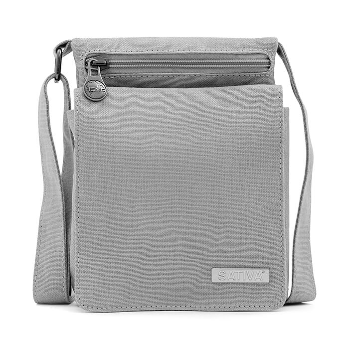 Travel Shoulder Bag By Sativa Hemp Bags Light Grey