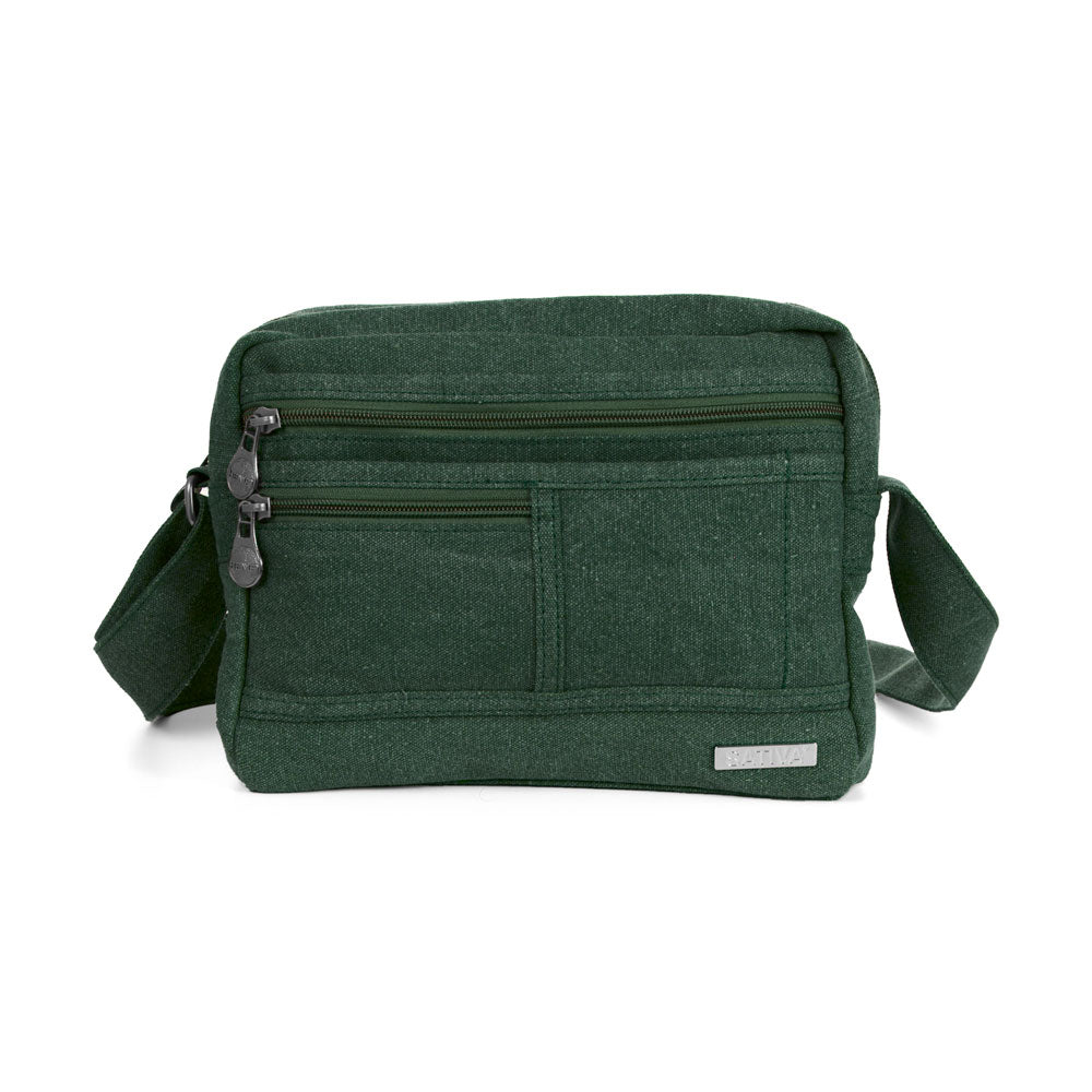 Hemp Medium Smart Shoulder Bag By Sativa Bags Dark Green