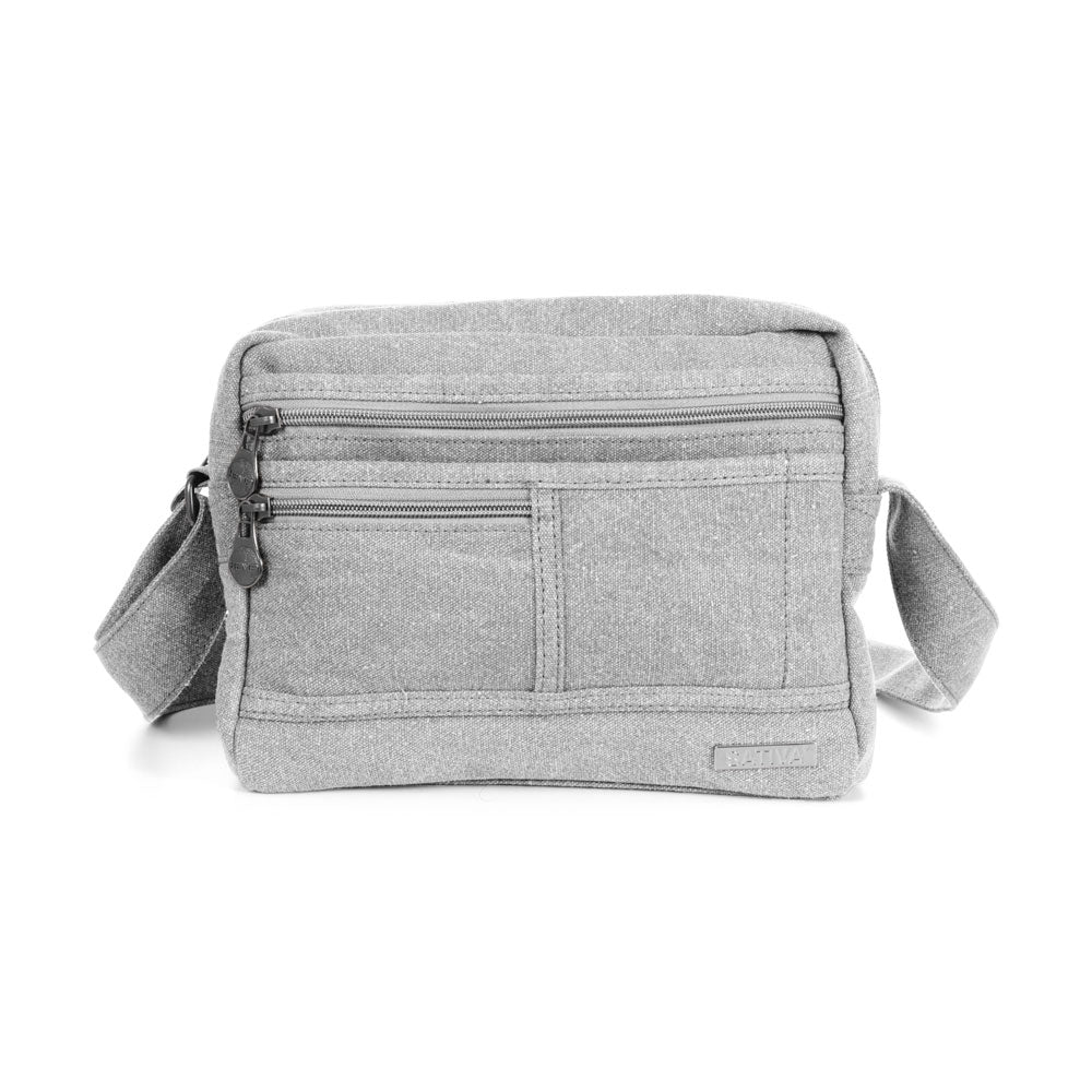 Hemp Medium Smart Shoulder Bag By Sativa Bags Light Grey