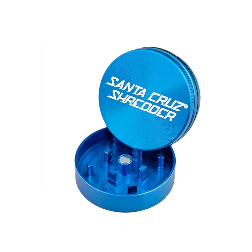 Small 2 Piece Gloss Herb Grinders By Santa Cruz Shredder Blue