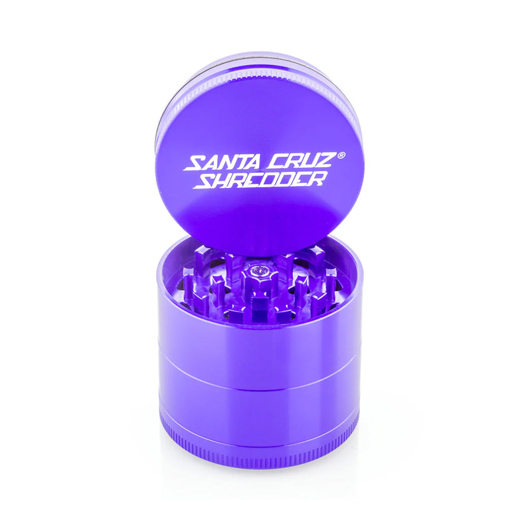 Small 4 Piece Gloss Herb Grinders By Santa Cruz Shredder Purple