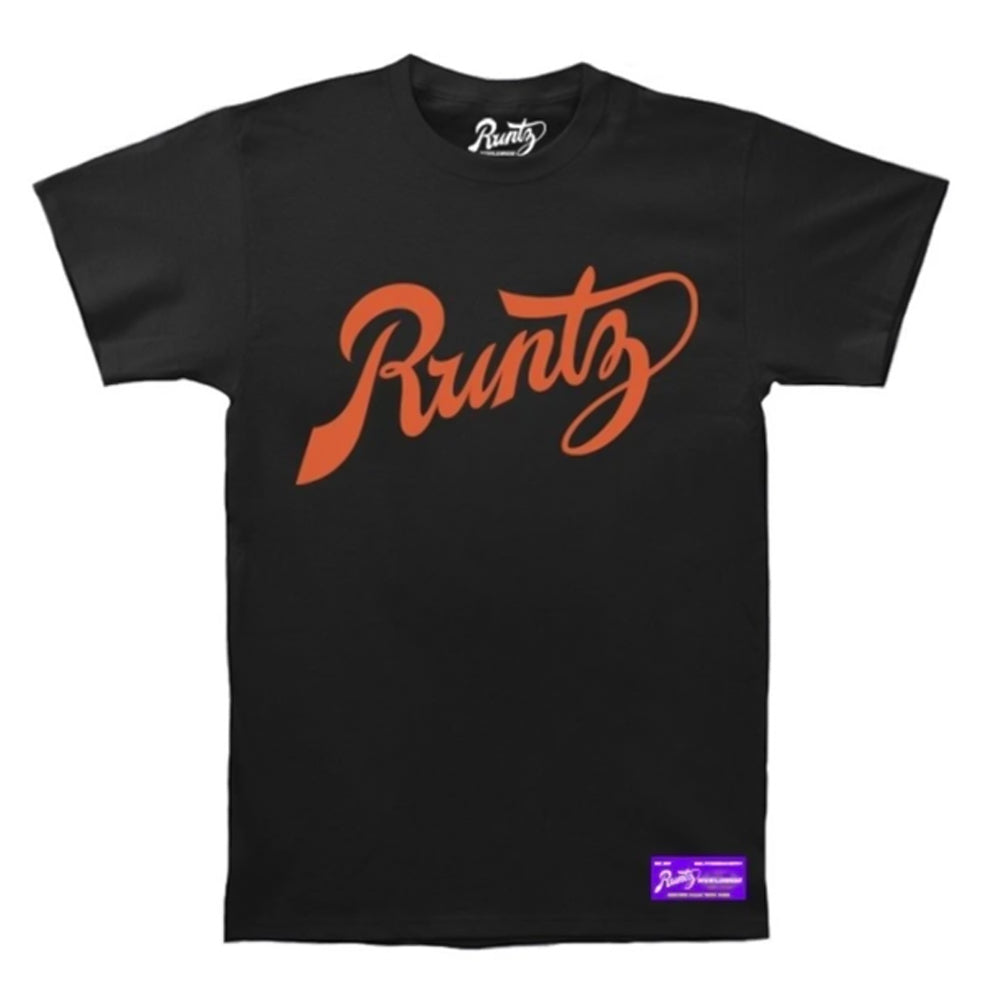 Script T Shirt By Runtz Black And Orange Medium