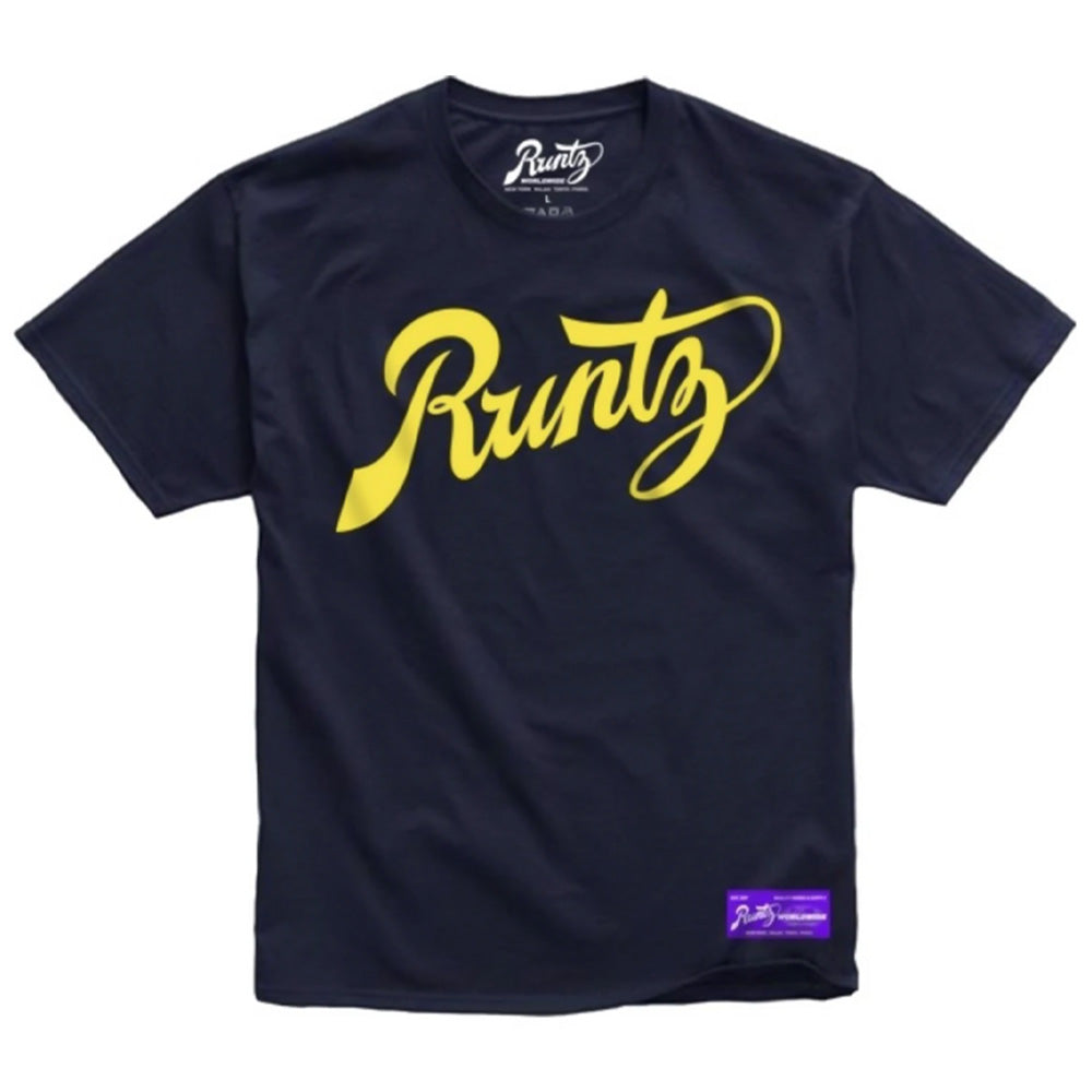 Script T Shirt By Runtz Navy Small