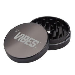 Black Aluminium 2 Piece Herb Grinder By Vibes X Aerospace