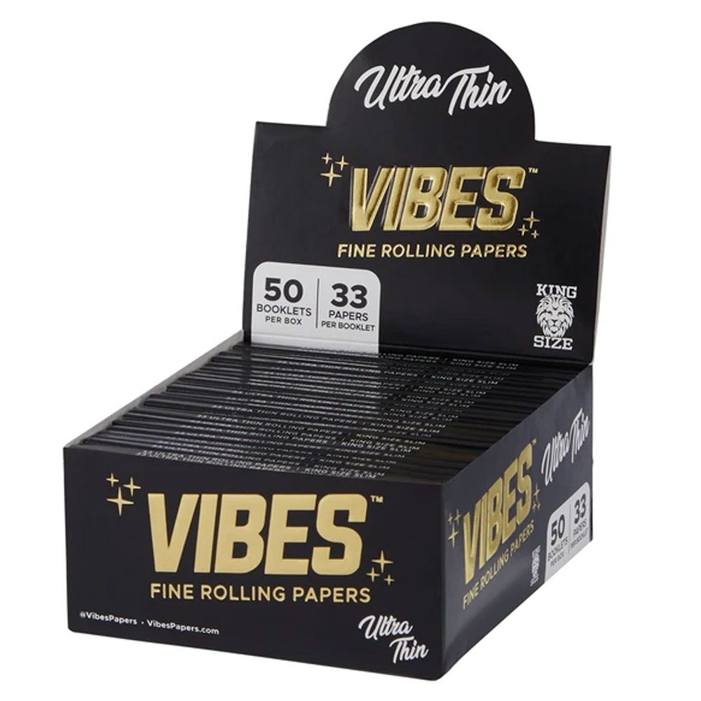 Vibes Ultra Thin King Size Slim Rolling Papers 50Pcs