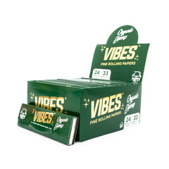 Vibes Fatty Rolling Papers With Tips Organic Hemp 24Pcs