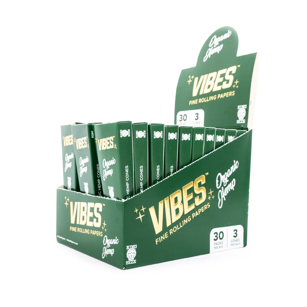 Vibes Cones Coffin Pack Organic Hemp King Size 30Pcs