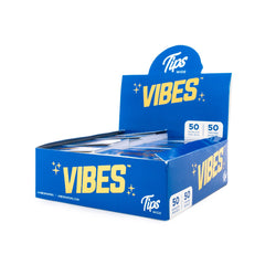 Perforated White Rolling Tips Vibes Blue Pack White 50Pcs Slim