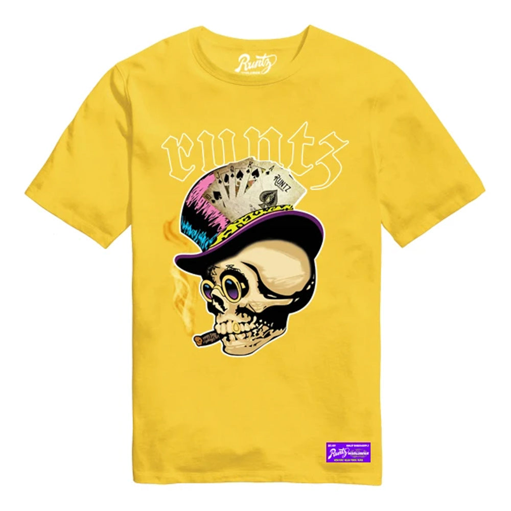 Skull T Shirt By Runtz Yellow Medium