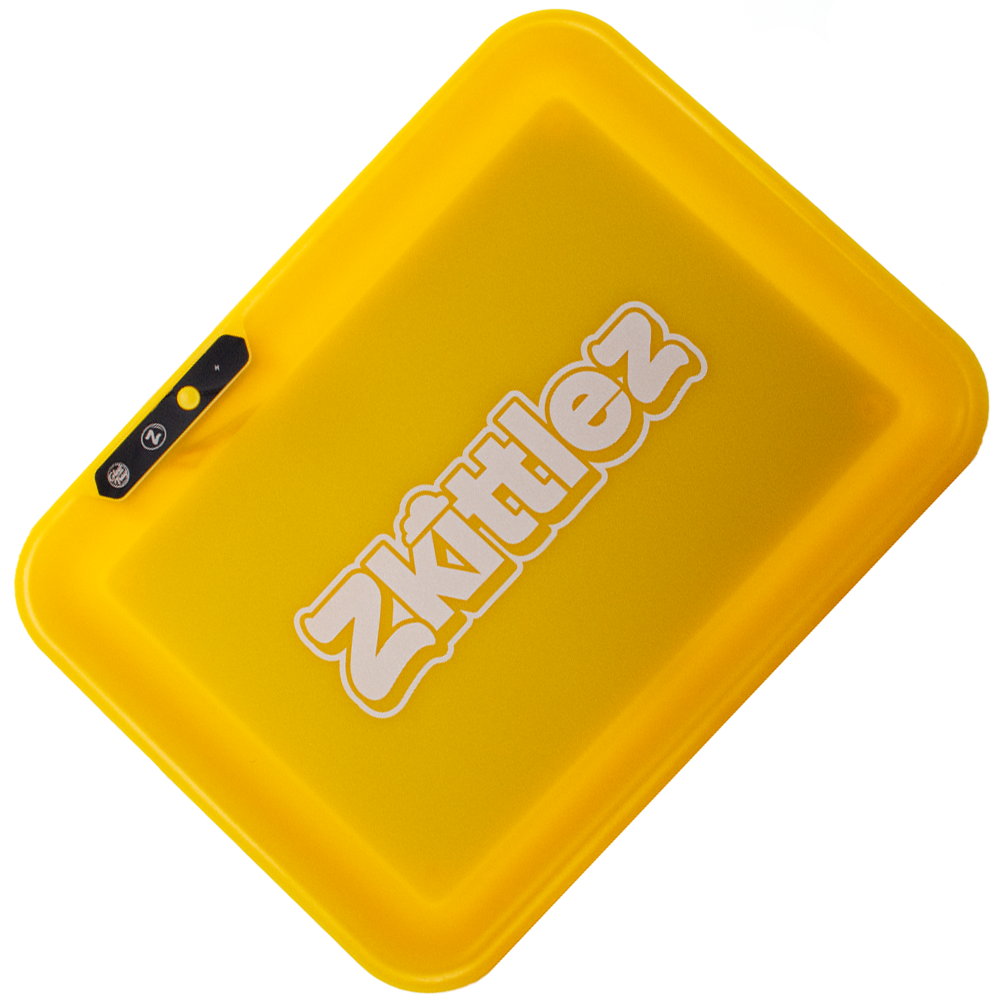 Zkittlez Yellow Led Glow Rolling Tray By Glow Tray